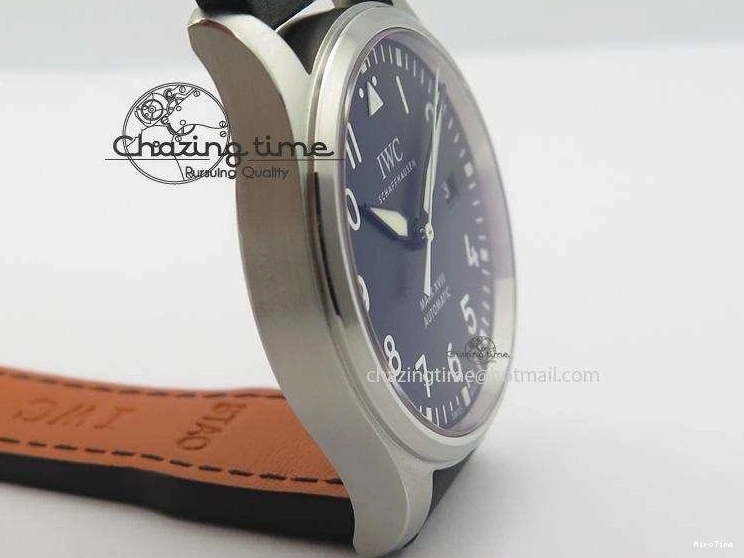 MIROTIME 0501 Mark XVIII IW327001 SS Mk Maker Best Edition Black Dial On Black Leather Strap A SunProtective 7299